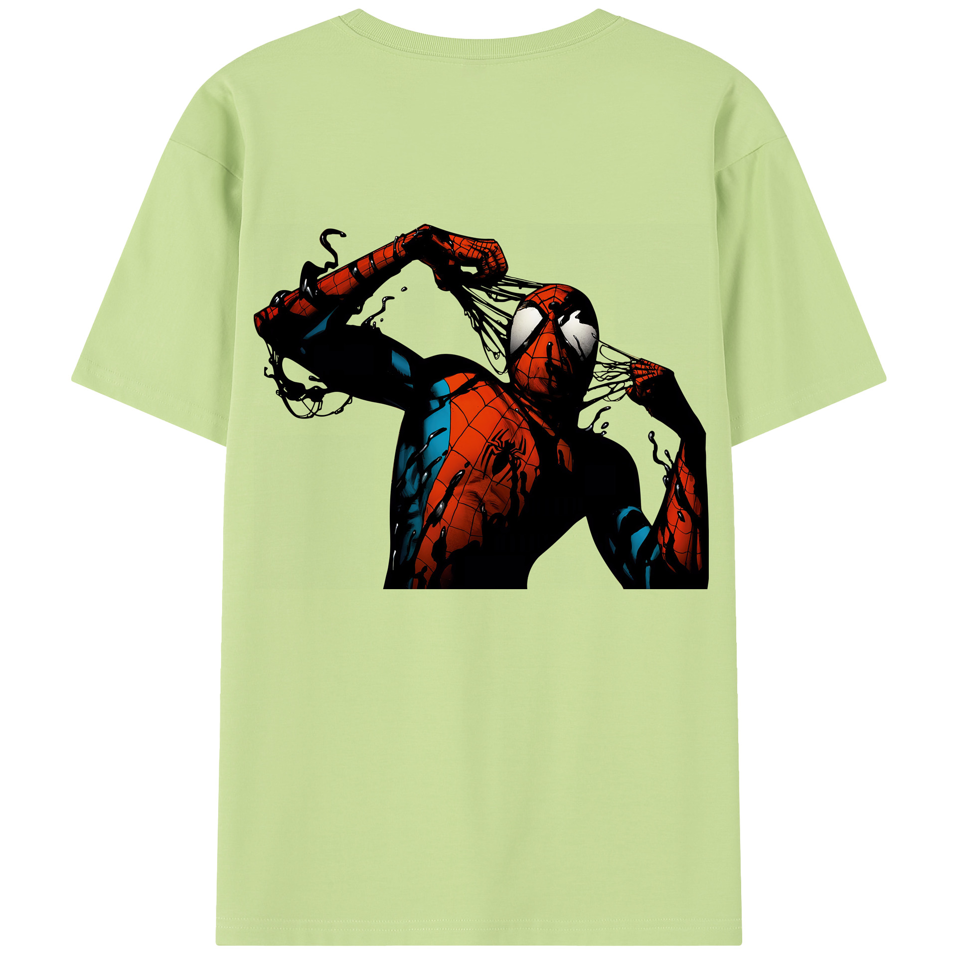 （画像用） Spider Man スパイダーマン 綿100％半袖Tシャツ（背面プリント）